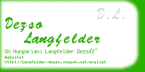 dezso langfelder business card